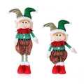 Christmas elf doll set with red green sequins and striped hats for festive decoration - Male Elf / Male Style Pants