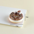 Brown chocolate donut model with colorful sprinkles and 7cm diameter measurement - With Fridge Magnet / Coffee