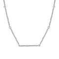 Minimalist S925 sterling silver irregular branch texture horizontal bar necklace for women - White Gold