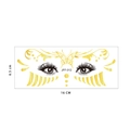 Gold glitter butterfly face tattoo sticker JFF-012 for music festivals, 16cm x 6.5cm size - Butterfly and Scroll Style (JFF-012)