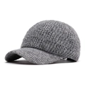 Gorra de béisbol de punto gris para invierno con diseño texturizado y visera - Ajustable / Gris