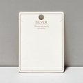 Textured white paper display card for jewelry with Silver S925 and Handmade branding - With Text (Silver S925) / Linen Texture Necklace Card (6*8cm)