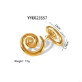 Orecchini a spirale dorati in acciaio inossidabile con cristallo da donna - Yye023557