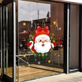 Christmas wreath window sticker featuring Santa Claus with candy canes and snowflakes - Christmas Wreath 530