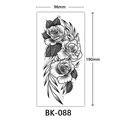 BK-088 sketch rose flower temporary tattoo sticker with dimensions 96x190mm - BK-088 / 96*190mm