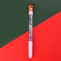 Penna natalizia renna con glitter viola liquidi e simpatico topper a forma di alce 3D - Stile Renna (①) / 0.5mm