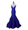 Elegant royal blue satin evening gown with spaghetti straps and mermaid fishtail hemline - US size 2 (S) / Blue