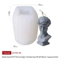 Molde de silicona para velas de escultura de David con acabado de cera gris y medidas - Molde de Escultura de Cabeza de David RX-46