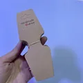 Detail of kraft paper display card for necklaces with Handmade with love text and size marks - Brown Kraft/Self-Adhesive / Brown