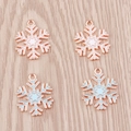 Christmas snowflake pendants in white and light blue enamel with rose gold metal frames - Mixed Color Snowflake (YD1320hunse)