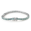 Elegant 5mm blue moissanite tennis bracelet in sterling silver with four-prong setting - 14CM (4.2CT 3mm Moissanite) / Silver Original Blue