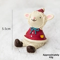 Christmas lamb figurine with red shawl and blue bow, weight 42g, height 5.5cm - Dressed Lamb (42g)