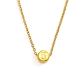Minimalist stainless steel necklace featuring a gold round pendant with number 5 engraving - Number 5 Style (S-P459 Cross Chain 5)
