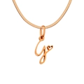 Rose gold letter G pendant necklace with heart detail and sleek snake chain - Letter G / Rose Gold