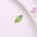 Green crystal marquise connector in gold plated copper for DIY jewelry making - Light Green