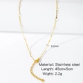 2.2mm 18k gold plated stainless steel O-chain necklace with 45cm+5cm extension - HC0055G-Handmade Embossed Bar Chain