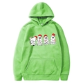 Felpa con cappuccio natalizia verde chiaro con stampa fantasma carina per adulti - Verde Frutta