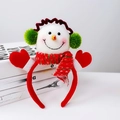 Christmas snowman headband with green earmuffs and red scarf festive hair accessory - Red Snowman Style