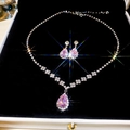 No.66 Silver Pink Waterdrop 2-Piece Set