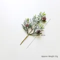 Artificial pine branch with snow effect and three natural pine cones for Christmas decor - 30CM Snowy Sprig