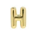 3D balloon style letter H pendant in 18k gold plated metal for DIY charm bracelets - Gold Letter-H