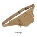 Tactical MOLLE waist bag in wolf brown nylon for outdoor hiking and camping - Khaki