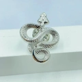 Detailed macro view of silver snake brooch with intricate scale texture and pin clasp - Silver Snake Pin With Clutch