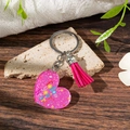 Pink heart keychain with tassel and Follow Your Heart text on a stone base - Follow your heart (24060424-Style 8)