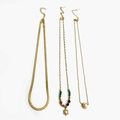 Three-layer 18K gold plated necklace set with herringbone chain, sun and pearl pendants - 3-Piece Set (As Pictured)