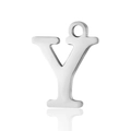 Polished stainless steel letter Y pendant charm with jump ring for DIY jewelry making - Letter Y(LA060-Yx5)