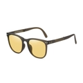 Foldable vintage sunglasses with translucent gray frames and amber yellow lenses - 1st Gen - Amber Coffee