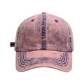 Gorra de béisbol vintage lavada en rosa y morado con costuras blancas en contraste - Talla única / Rosa