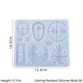 Translucent silicone earring mold with teardrop and geometric shapes for DIY resin crafts - Style 5 / Translucent White