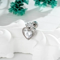 Silver crown heart zircon cartilage piercing stud earring on a white stone base - Single Piece / White (A1048-1#)