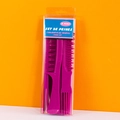 Eight-piece professional purple hair comb set in retail packaging for hairstyling - 8-piece Set / Rose Red