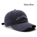 Navy blue baseball cap with LOS ANGELES embroidery and adjustable strap - Navy Blue