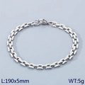 Sleek silver hollow rectangle link bracelet made of durable stainless steel 190mm - Steel Color 190x5mm (KB189704-Z)