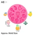 Stampo in silicone rosa con forme di ananas e cactus per decorazioni in resina - 1# Serie Frutta (A834) / Rosa