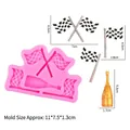 Silikonform in Rosa für Rennflaggen und Sektflaschen aus Fondant oder Schokolade - 2# Rennflaggen / Rosa