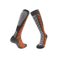 Calze da sci in lana merino grigie e arancioni con motivi geometrici per sport invernali - Taglia M / 8207 Grigio Scuro/Arancione