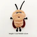 Detail view of cartoon plush cockroach pin showing 7.5cm height and 4.5cm width dimensions - Original (Back Opening) / Cockroach Xiaoqiang