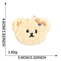 Cartoon bear chenille embroidered patch for clothing, 4.6cm x 5.9cm size, light beige - Light Beige Bear-4.6*5.9cm