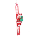 Electric climbing Santa Claus on red rope ladder with star for Christmas decor - Fiber Optic Climbing Ladder