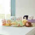 Colorful plush blind box toys in various pastel colors arranged in a cozy indoor setting - p-269 Tuan Bear Series / Random One