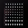 Self-adhesive white iridescent face gems with mixed shapes for makeup and body art - MX-30 Iridescent