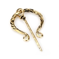 Vintage viking penannular brooch in gold twisted metal for shawls and cardigans - D-422 Antique Gold