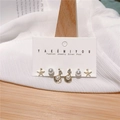 Set di 6 orecchini dorati con perni in argento S925, stelle marine e perle - E0607 Stella Marina Conchiglia