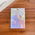 Holographic iridescent resealable jewelry bag with hang hole and zip lock closure - 7*10cm Rainbow