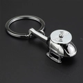 Polished silver metal helicopter fighter aircraft keychain on a black background - Dual Rotor Helicopter (飞机15)