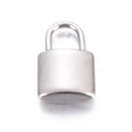 Polished silver stainless steel padlock pendant for DIY necklaces and bracelets - 20x13mm
